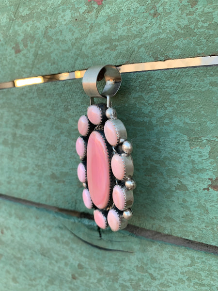 Pink Conch Shell Cluster pendant