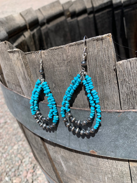 Navajo Pearl & Turquoise Nugget earrings