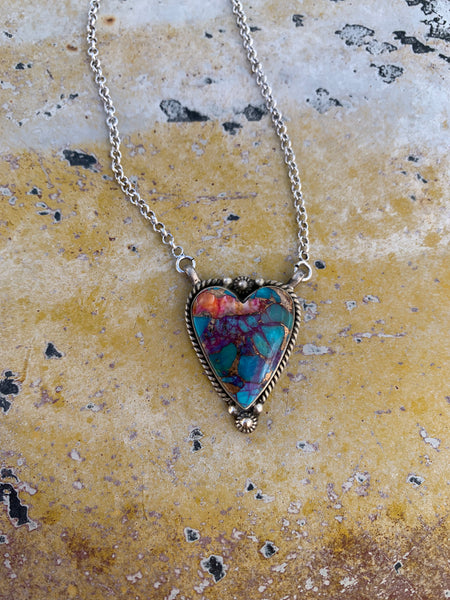 Dahlia Turquoise Heart necklace