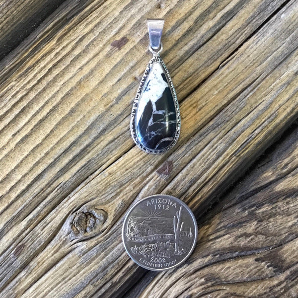 White Buffalo Teardrop pendant
