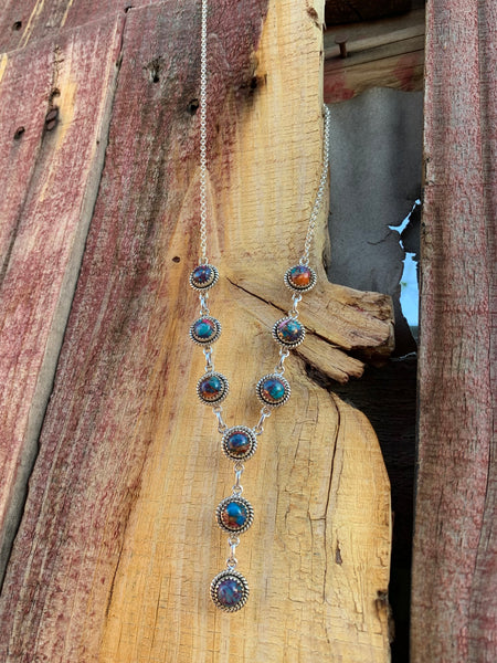Dahlia Turquoise Y necklace
