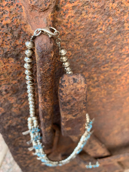 Needlepoint Squash Blossom necklace & earring set