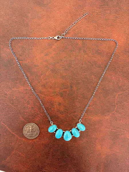 Five Stone Turquoise necklace