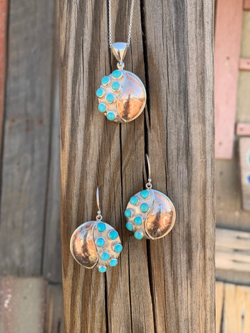 Turquoise pendant & earring set
