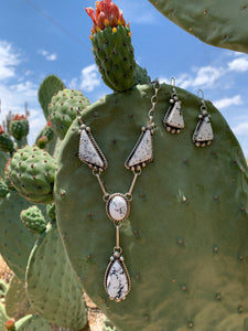 A White Buffalo Lariat necklace & earring set