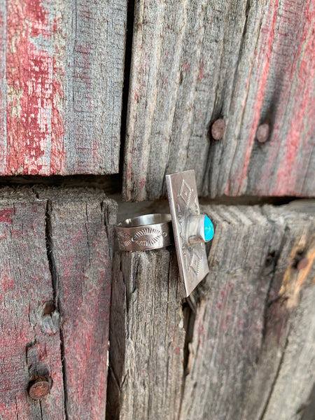 Adjustable Kingman Turquoise ring