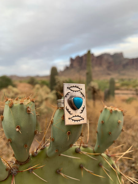 Adjustable Kingman Turquoise ring