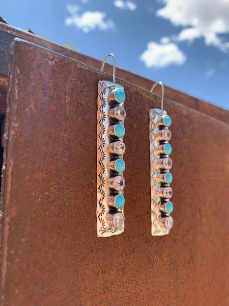 Cubic Zirconia & Turquoise earrings
