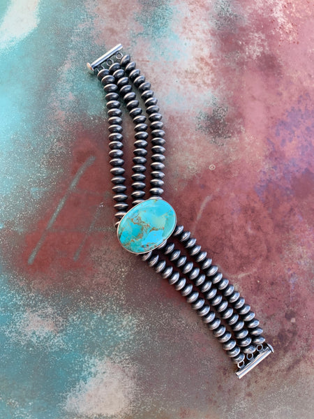 Kingman Turquoise 7 inch Link bracelet