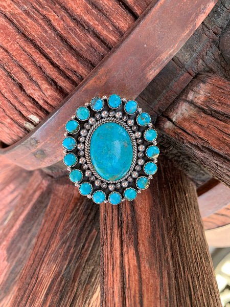 Cluster of Turquoise Adjustable Statement ring