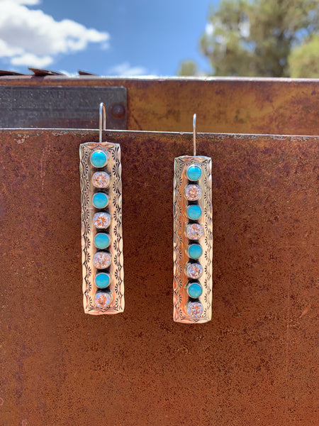 Cubic Zirconia & Turquoise earrings