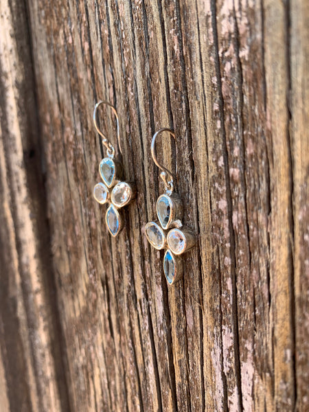 White & Blue Topaz earrings