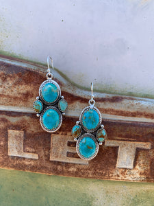 Oval Cluster Turquoise earrings