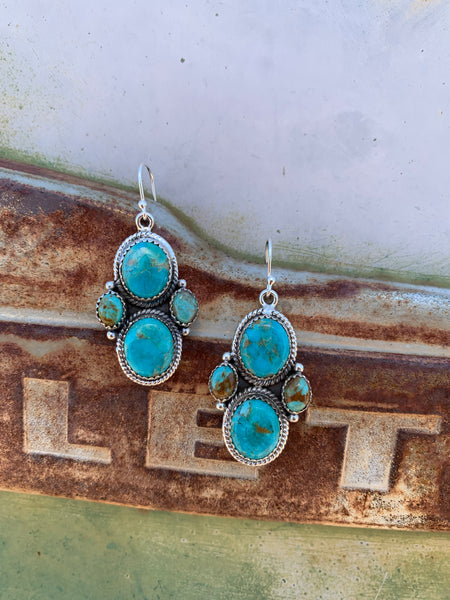 Oval Cluster Turquoise earrings