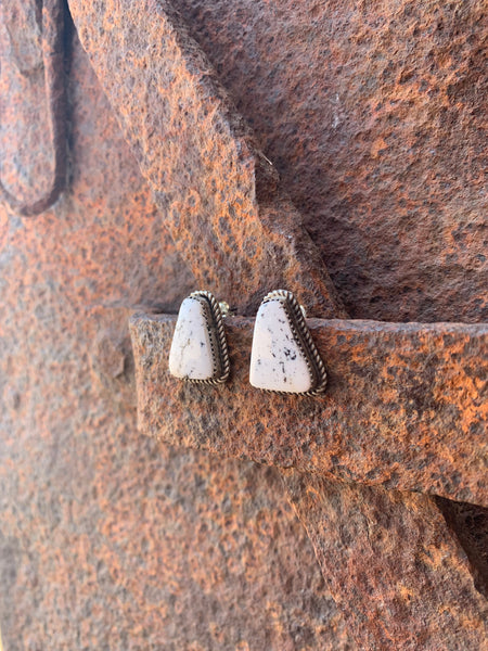 White Buffalo stud earrings