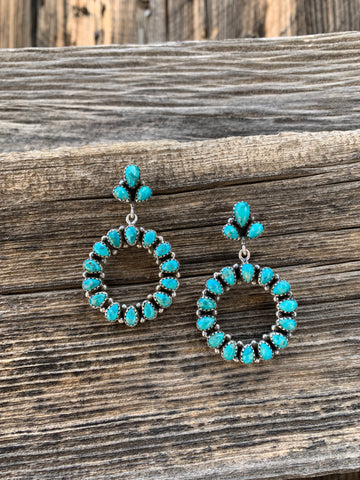 Turquoise Petite Point Post earrings