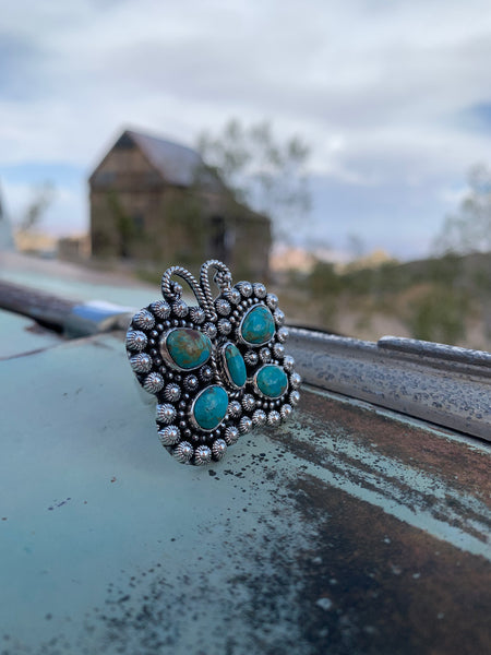 Butterfly of Turquoise Adjustable ring