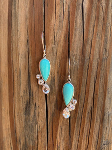 Topaz & Turquoise earrings