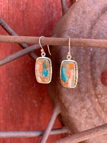 Spiny Oyster & Turquoise earrings