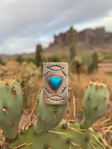 Adjustable Kingman Turquoise ring