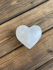 Selenite Gemstone Carved Heart