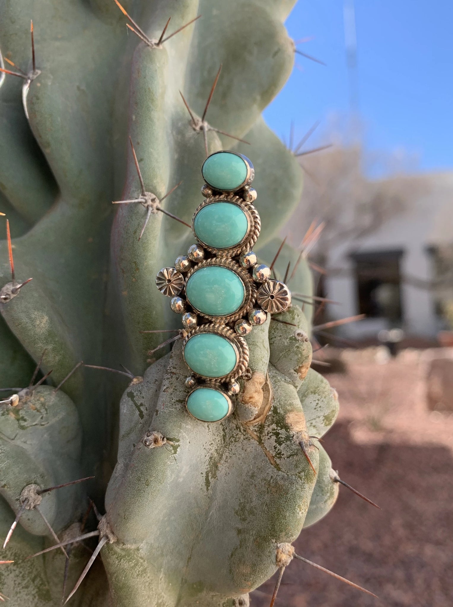 Campitos Turquoise 5 Stone ring size 8