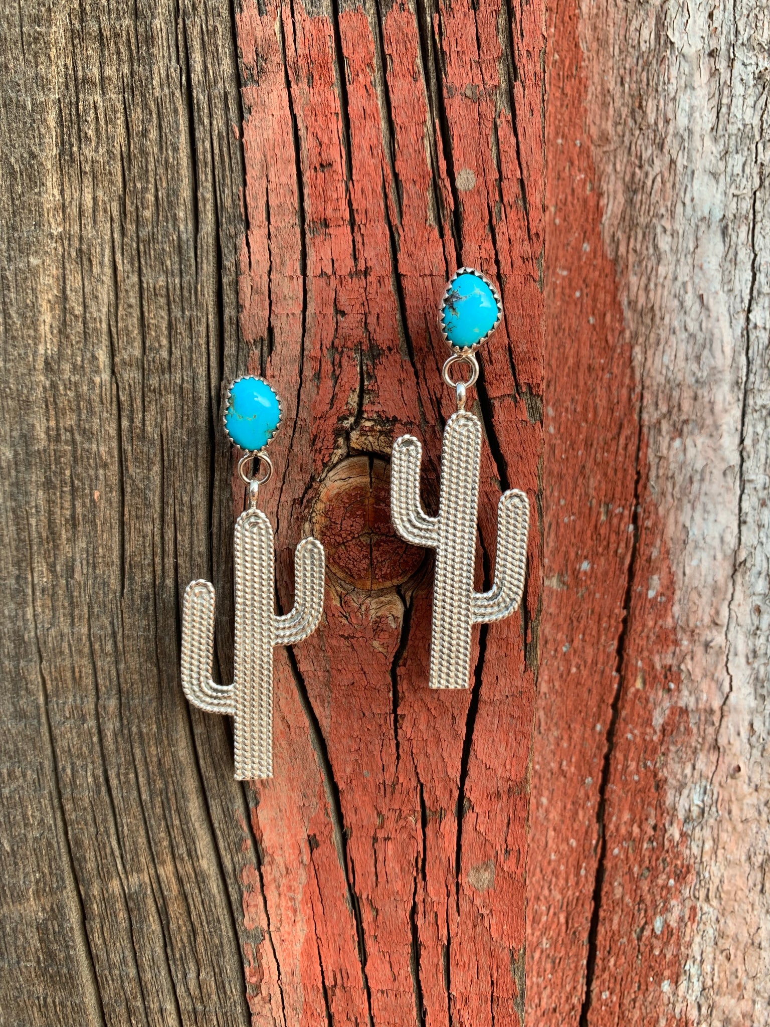 Cactus Post earrings in Turquoise