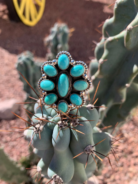 Campitos Turquoise Cluster ring size 7 3/4