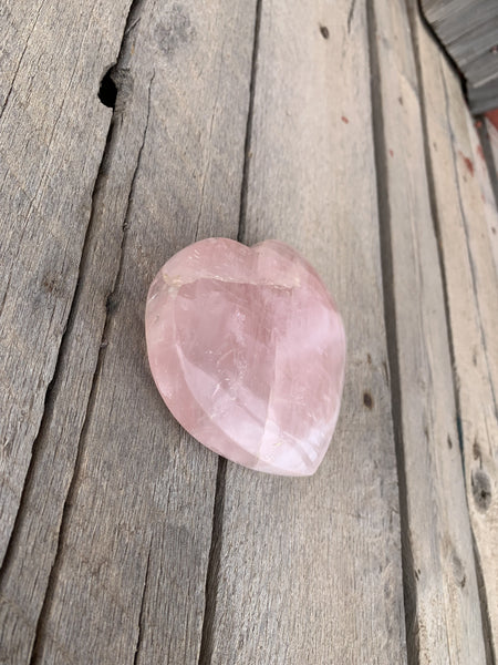 Rose Quartz Gemstone Carved Heart