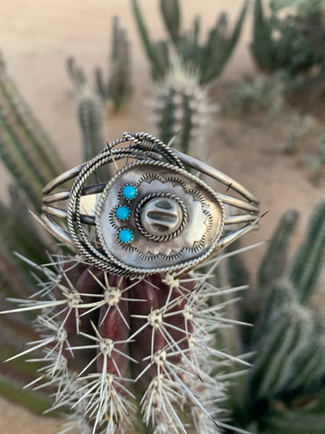 Cowboy Hat & Rope Turquoise cuff
