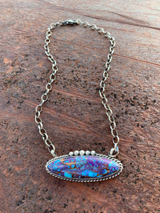 Oval Bar of Purple Mohave Turquoise necklace