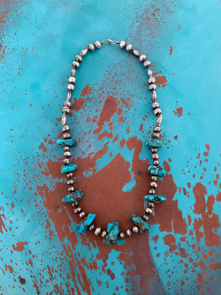 Turquoise Nugget & Navajo Pearl Vintage necklace