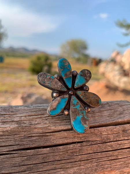 Rustic Turquoise ring size 8