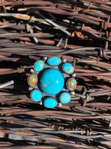Cluster Turquoise ring size 8 1/2