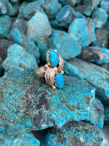 Teardrops of Kingman Turquoise ring size 9