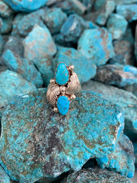 Teardrops of Kingman Turquoise ring size 9