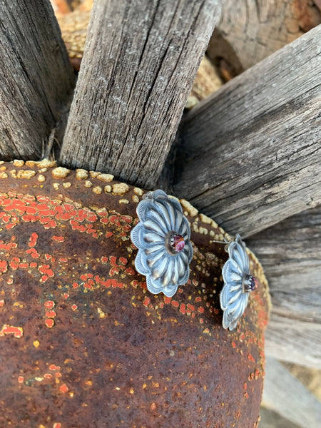 Concho Purple Spiny post earrings