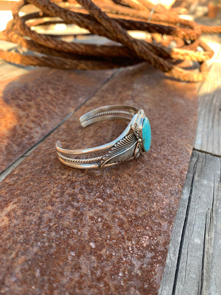 Feathers with Kingman Turquoise cuff