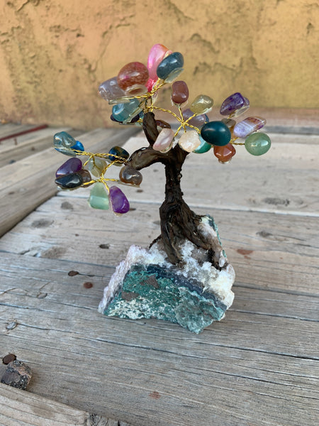 Agate Bonsai Tree on Amethyst