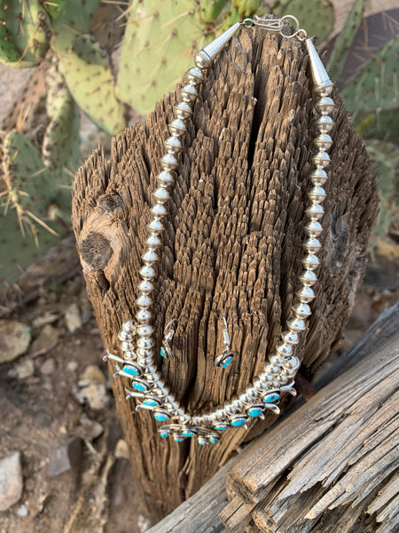 Squash Blossom necklace & earring set