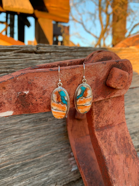Spiny Oyster & Turquoise earring