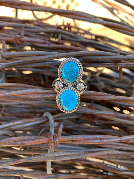 Double Turquoise ring size 8 1/2