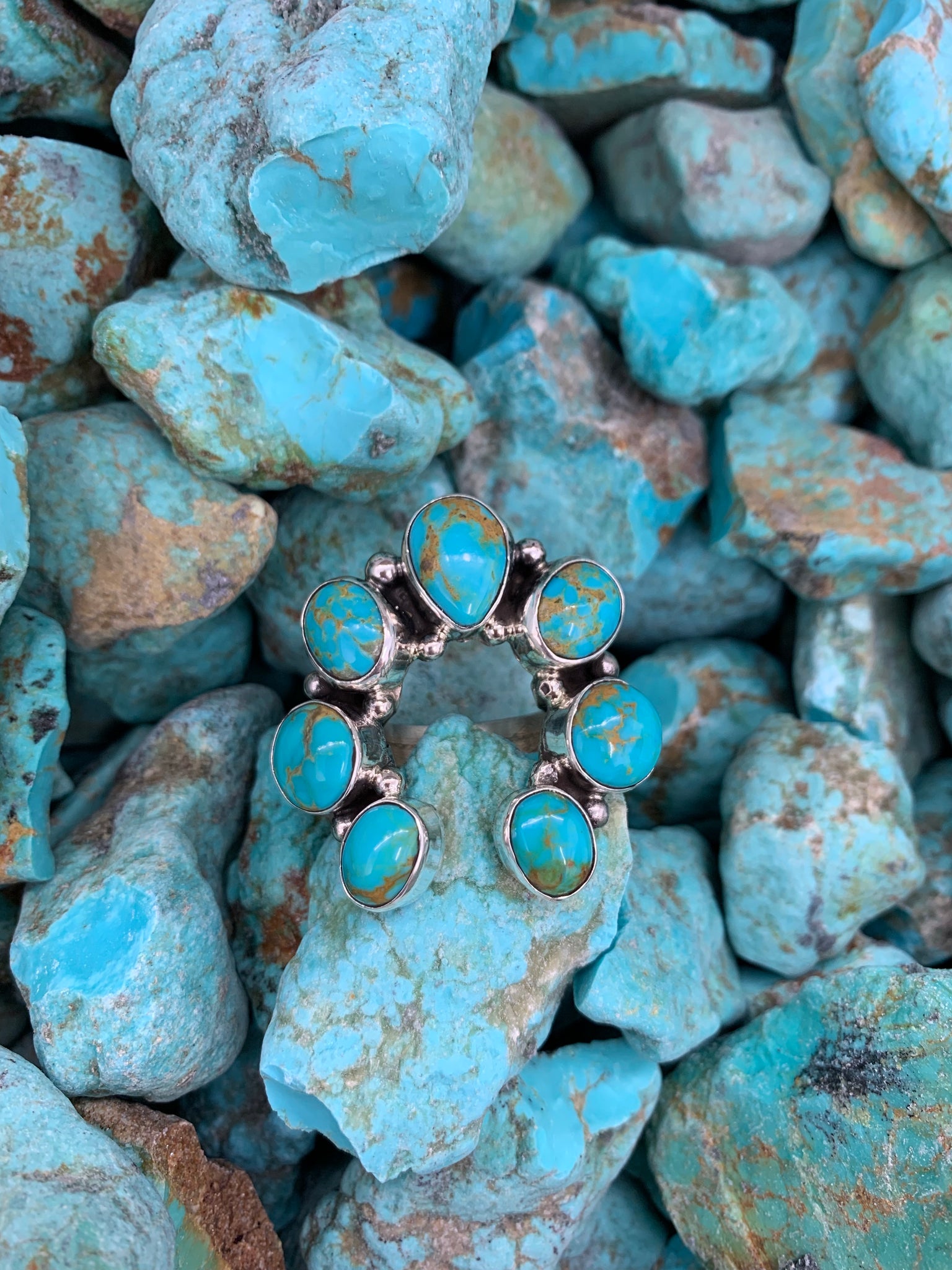 Naja Rind Kingman Turquoise Naja ring size 7 1/4 – la Lady Designs