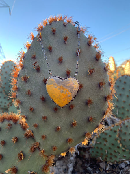 Heart of BumbleBee Jasper Pendant necklace