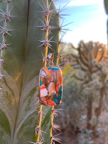 Spiny Oyster & Turquoise Pendant