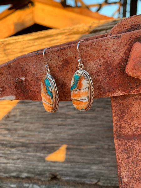 Spiny Oyster & Turquoise earring