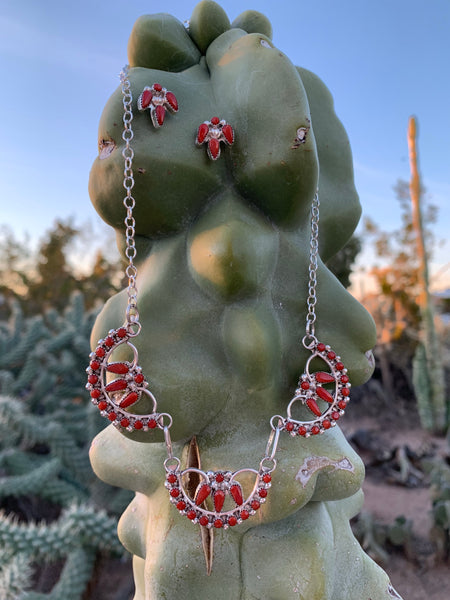 Red Coral necklace set
